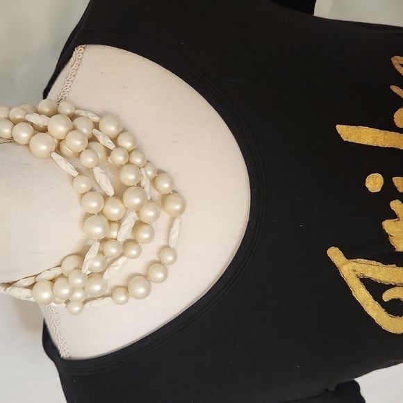 Tribe t-shirt Merona short sleeve black gold lettering boatneck M maternity hilo - Picture 4 of 11